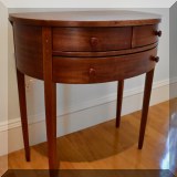 F30. Drop leaf oval table with drawers. 27”h x 24”w x 22”d 